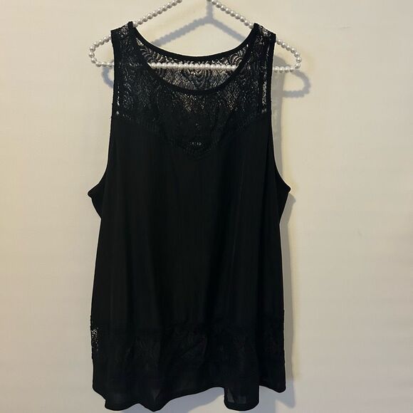 Torrid Georgette Embellished Mock Neck Tunic Tank Black 2X black whimsigoth goth - Picture 15 of 16